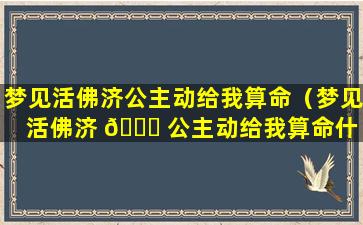 梦见活佛济公主动给我算命（梦见活佛济 💐 公主动给我算命什 🐳 么意思）